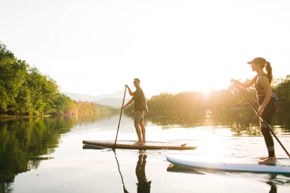 Sunset on the Sacramento SUP