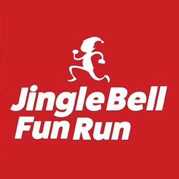Jingle Bell Fun Run with picture of an elf running.