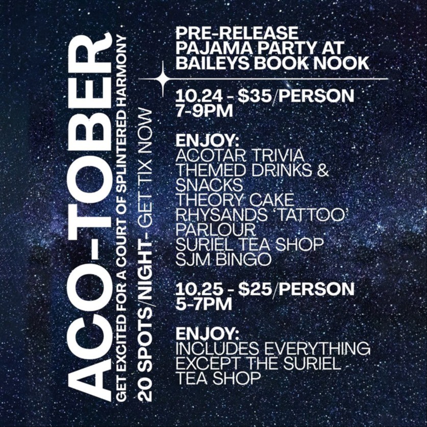 Pre-release Pajama Party for ACOSH at Baileys Book Nook
